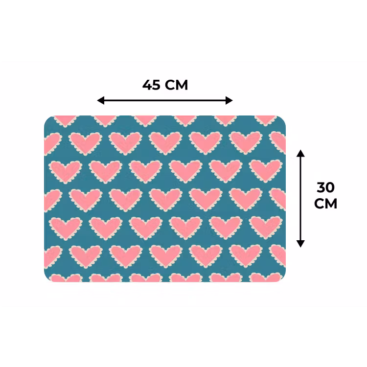 Placemat - 6 stuks - Retro - Hartjes - Patroon — 3