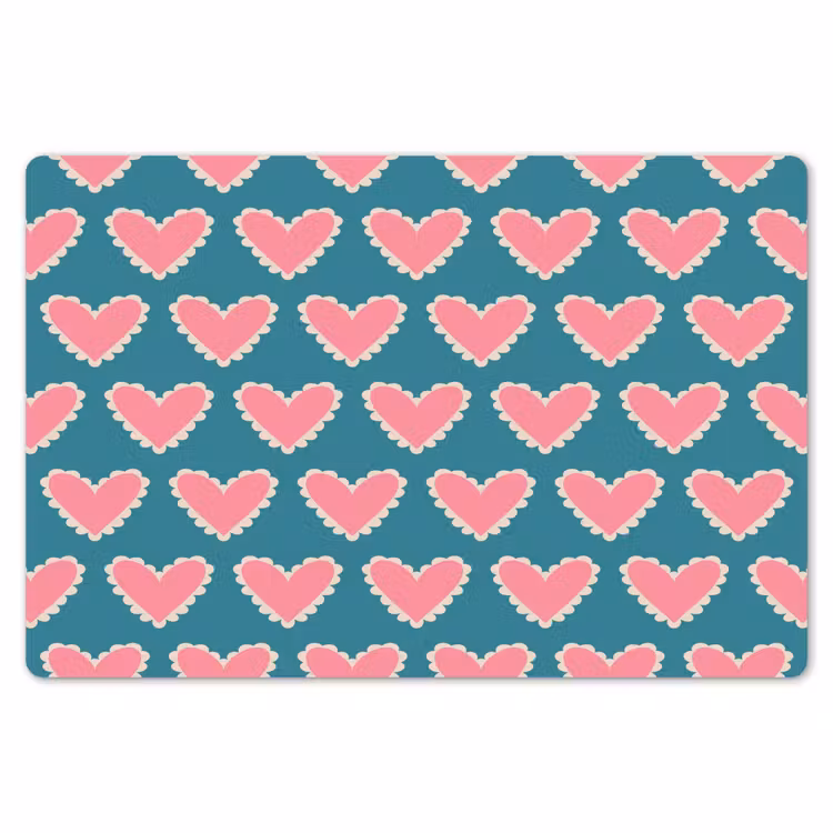 Placemat - 6 stuks - Retro - Hartjes - Patroon — 7