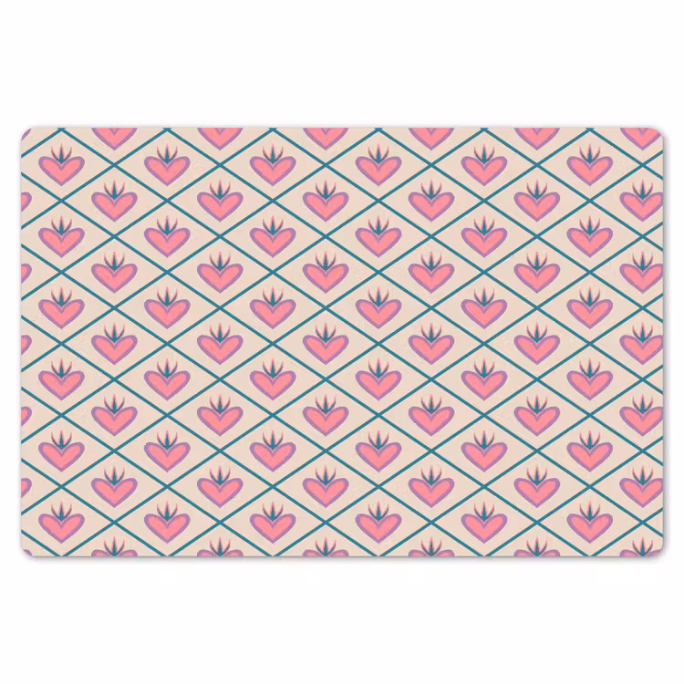 Placemat - 6 stuks - Retro - Ruit - Hartjes - Patroon — 7