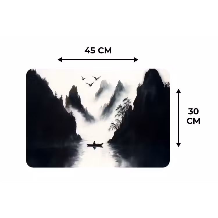 Placemat - 6 stuks - Roeiboot - Mistig - Bergen - Vogels — 3