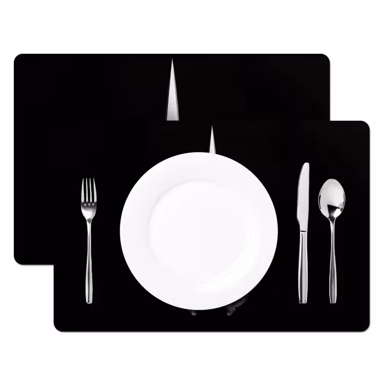 Placemat - 6 stuks - Schaar - Delfts blauw - Zwart — 2