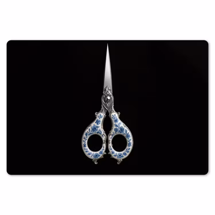 Placemat - 6 stuks - Schaar - Delfts blauw - Zwart — 7