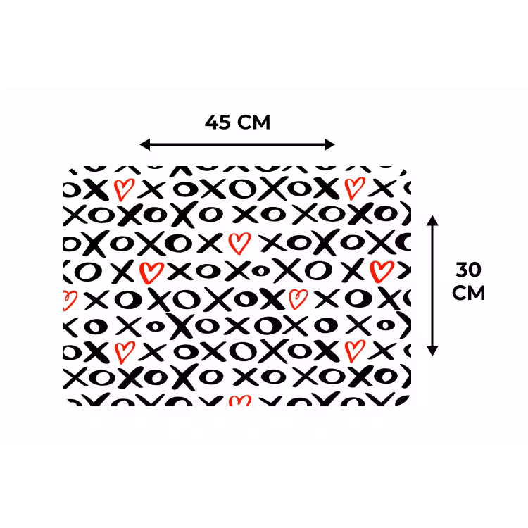 Placemat - 6 stuks - Tekens - Harten - Rood — 3