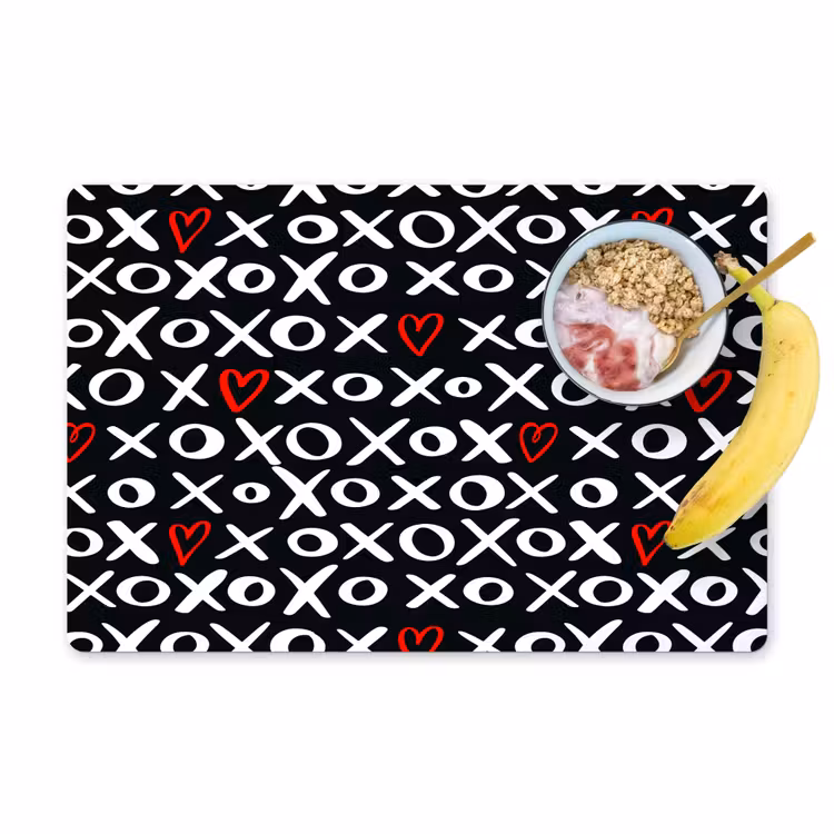 Placemat - 6 stuks - Tekens - Wit - Zwart — 1