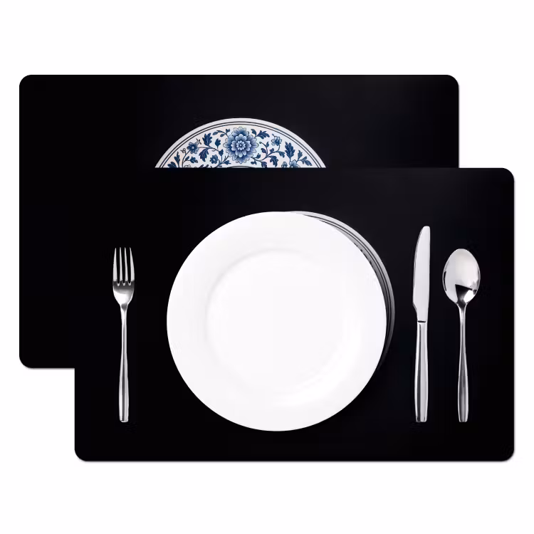 Placemat - 6 stuks - Vinyl - LP - Delfts Blauw - Muziek — 2