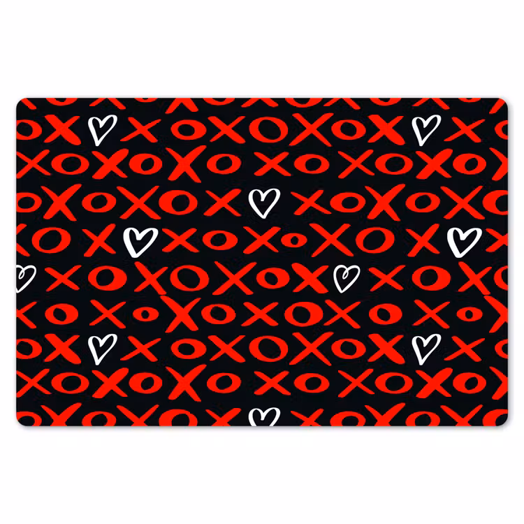 Placemat - 6 stuks - Zwart - Rood - Contrast - Liefde — 7