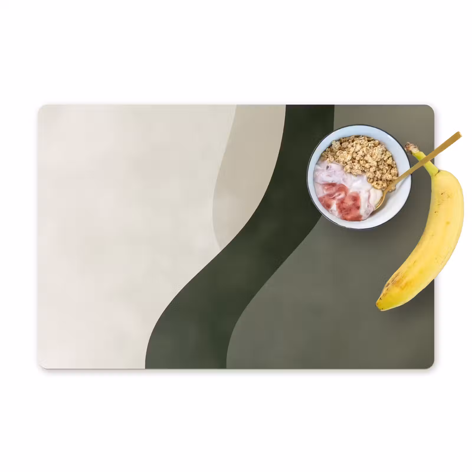 Placemat - 6 stuks - Japandi - Groen - Abstract - Modern — 1