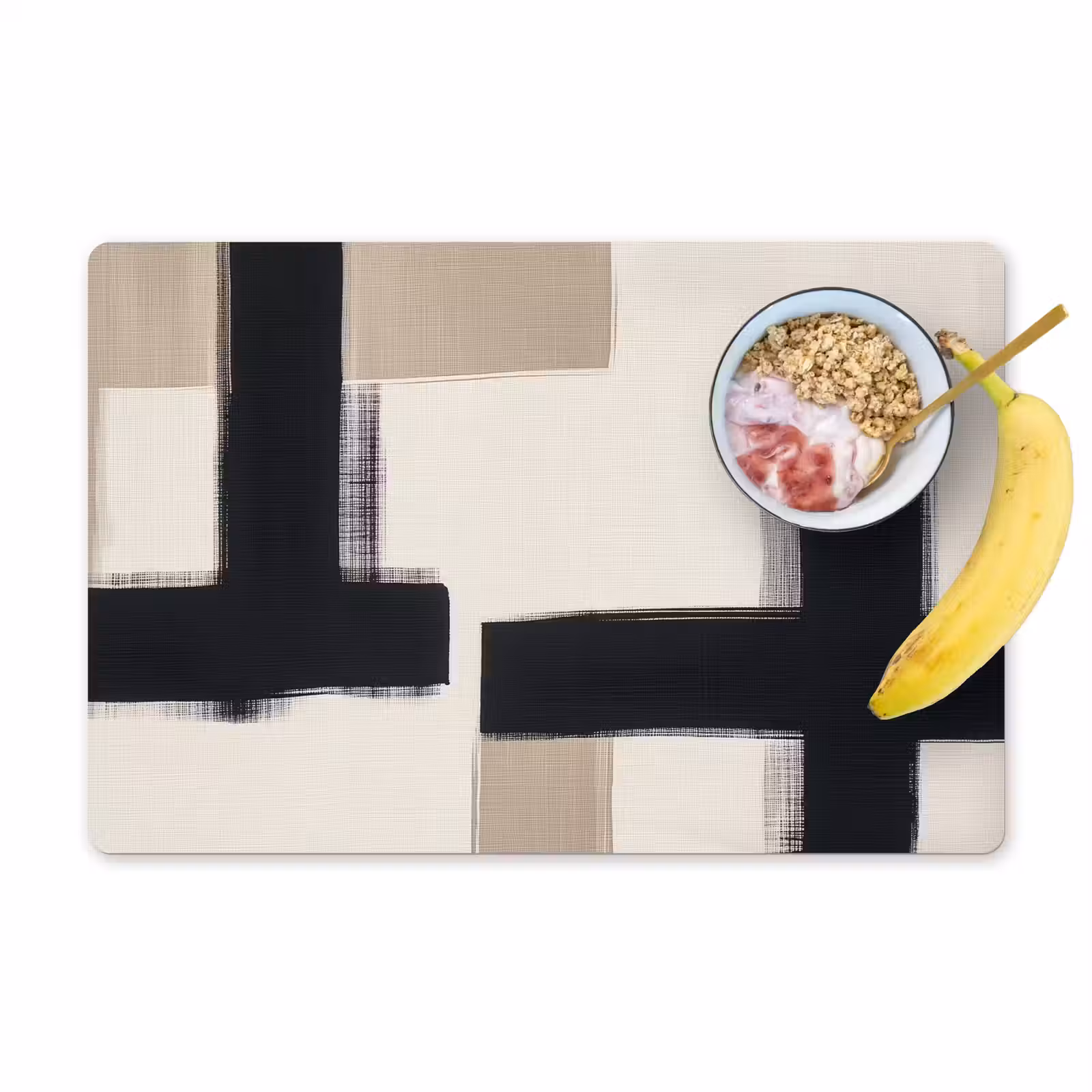 Placemat - 6 stuks - Zwart - Abstract - Japandi — 1