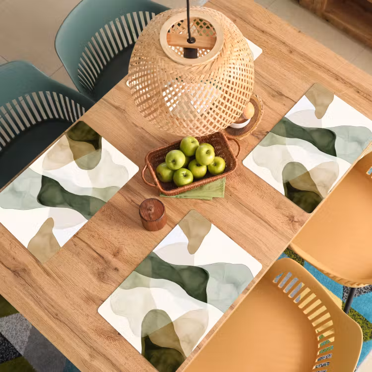Placemat - 6 stuks - Japandi - Abstract - Groen — 6