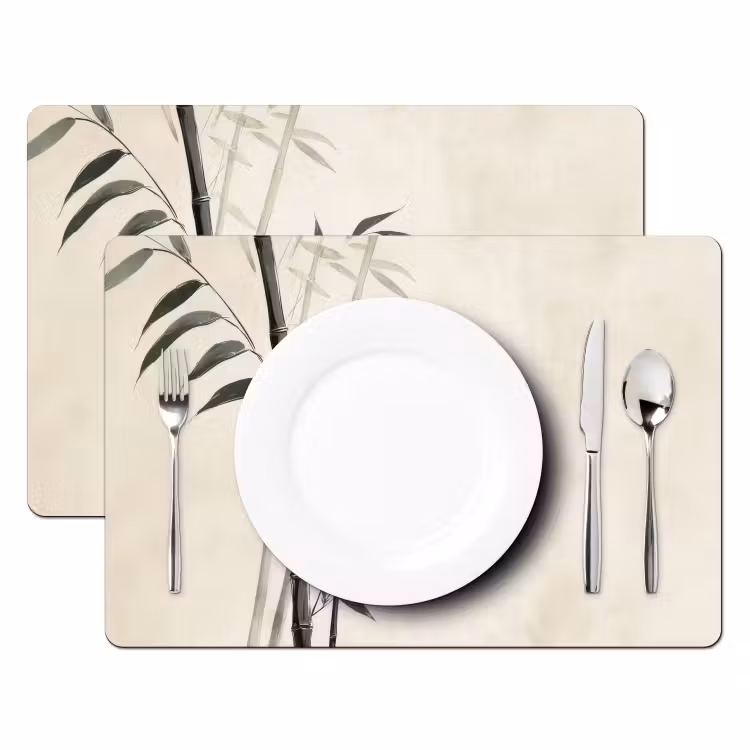 Placemat - 6 stuks - Japandi - Bamboe - Beige — 2