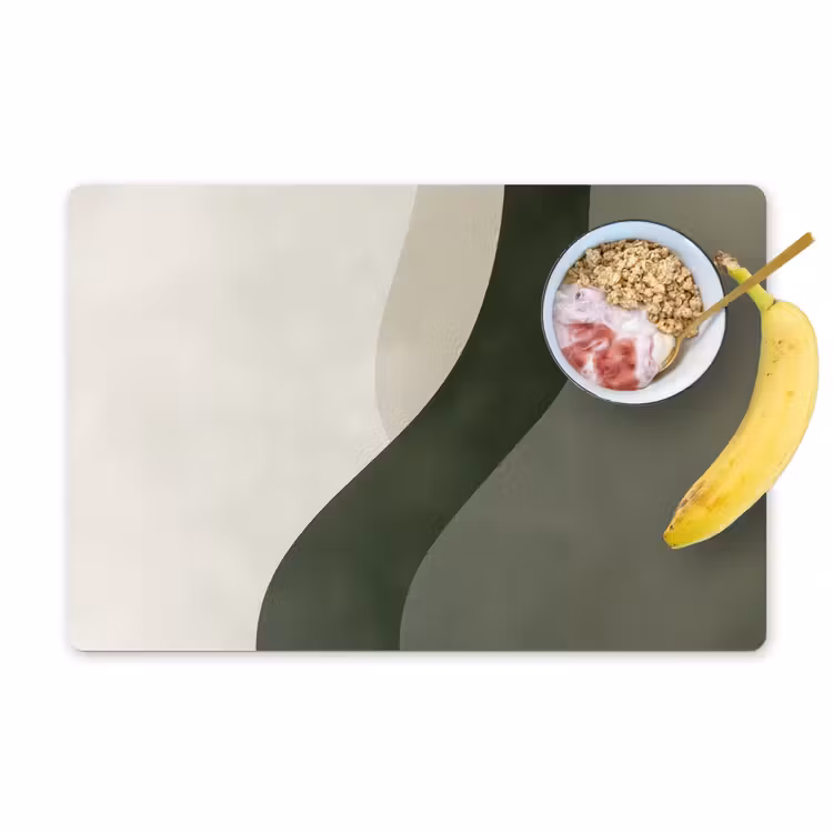 Placemat - 6 stuks - Japandi - Groen - Abstract - Modern — 1