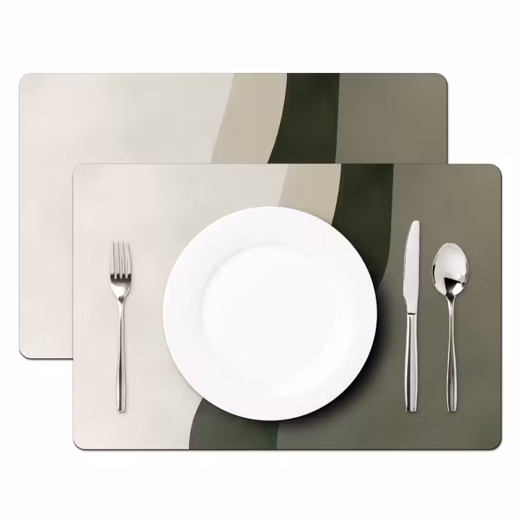 Placemat - 6 stuks - Japandi - Groen - Abstract - Modern — 2