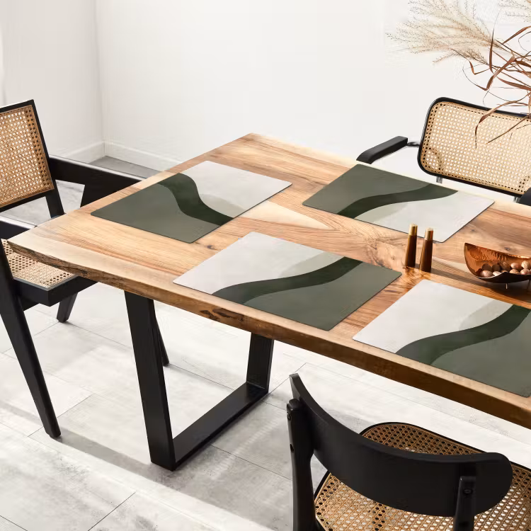 Placemat - 6 stuks - Japandi - Groen - Abstract - Modern — 5