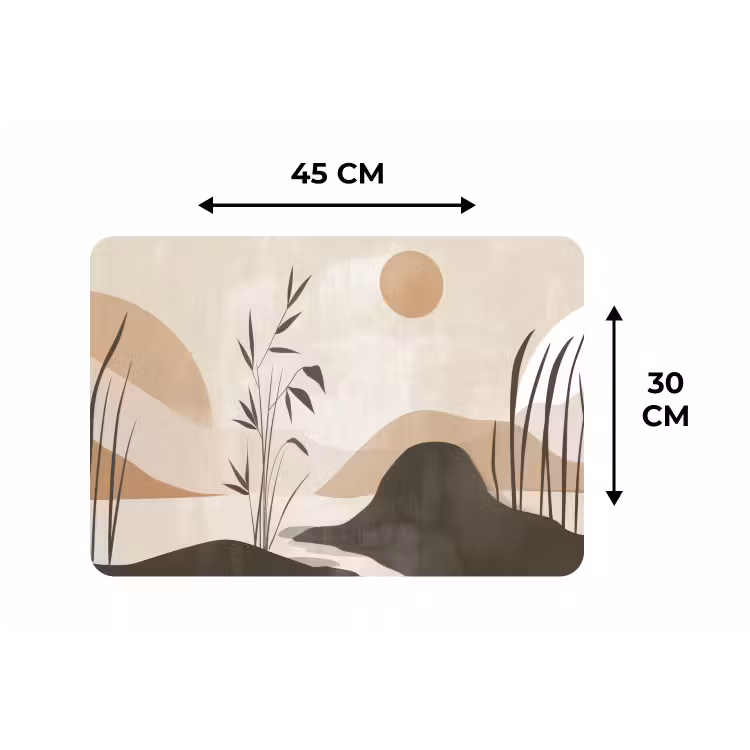 Placemat - 6 stuks - Japandi - Landschap - Beige — 3