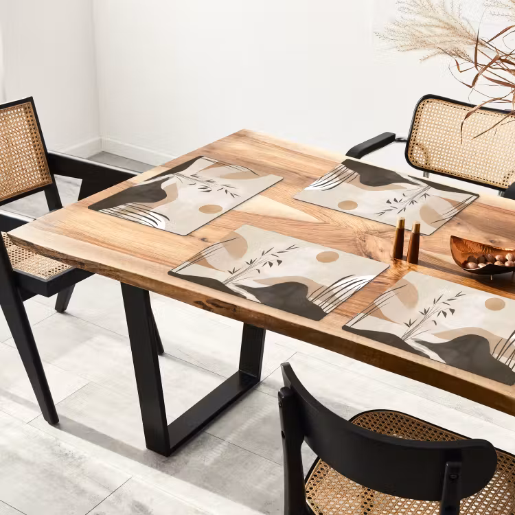 Placemat - 6 stuks - Japandi - Landschap - Beige — 5