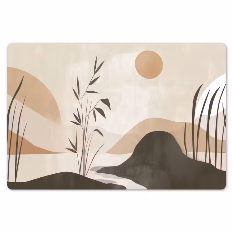 Placemat - 6 stuks - Japandi - Landschap - Beige — 7