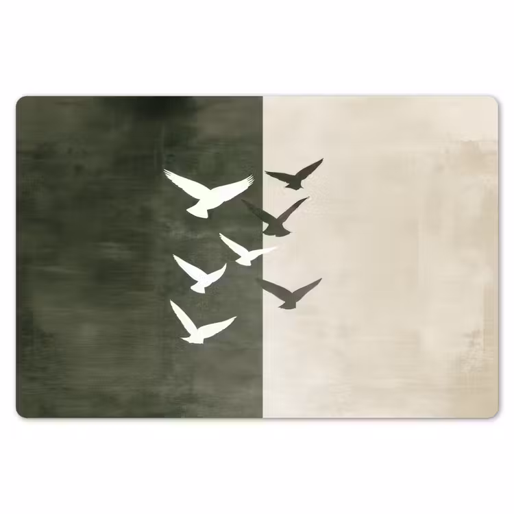 Placemat - 6 stuks - Japandi - Vogel - Groen — 7