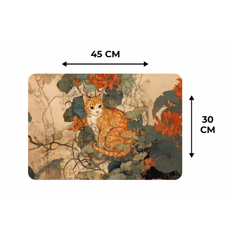 Placemat - 6 stuks - Kat - Sierlijk - Bloemen — 3