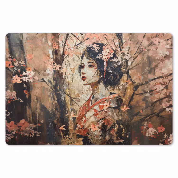 Placemat - 6 stuks - Kimono - Vrouw - kersenbomen — 7