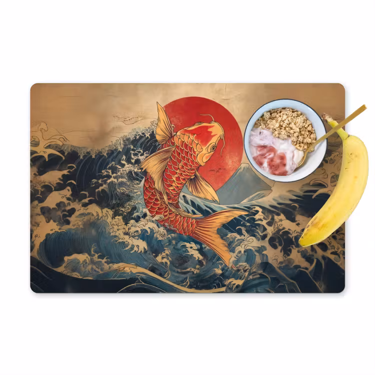 Placemat - 6 stuks - Koi - Zee - Golven - Zon — 1