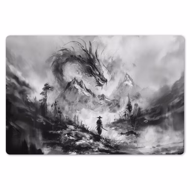 Placemat - 6 stuks - Krijger - Draak - Grijs — 7