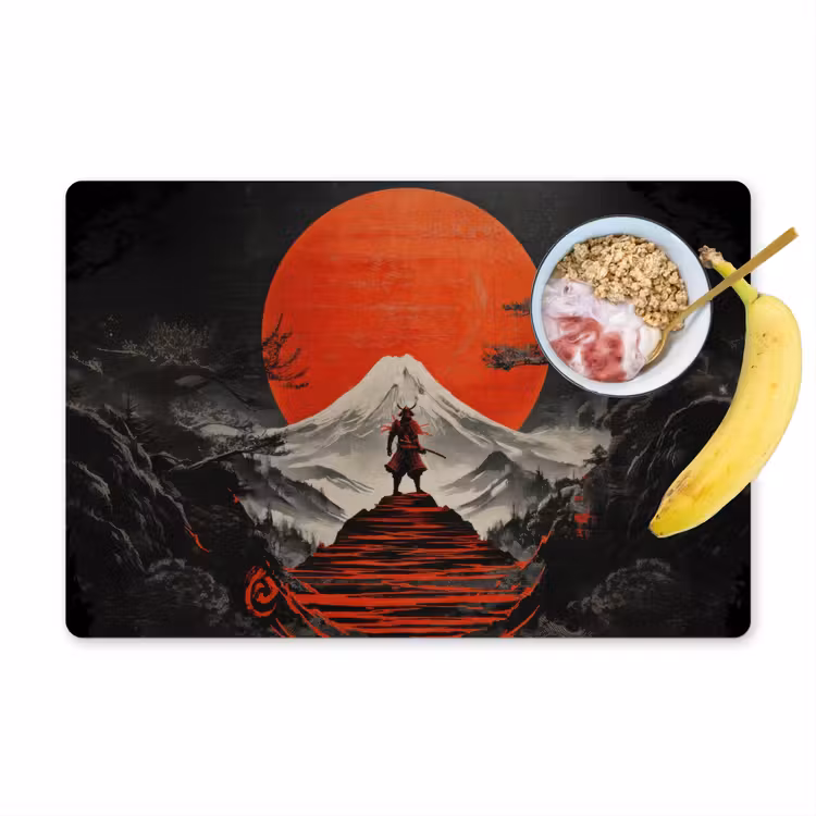Placemat - 6 stuks - Krijger - Rode trappen - Zon - Berg — 1