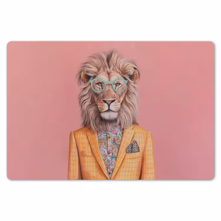 Placemat - 6 stuks - Leeuw - Pak - Geruit - Bril — 7