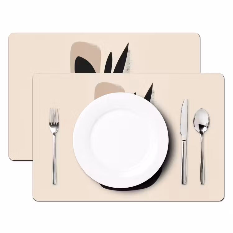 Placemat - 6 stuks - Plant - Beige - Japandi — 2