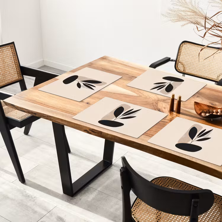 Placemat - 6 stuks - Plant - Beige - Japandi — 5