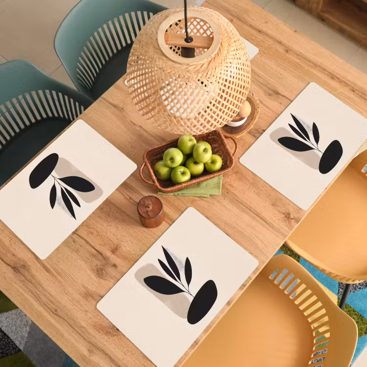 Placemat - 6 stuks - Plant - Beige - Japandi — 6