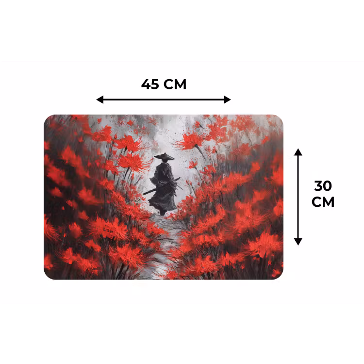 Placemat - 6 stuks - Rode bloemen - mistig - Man — 3