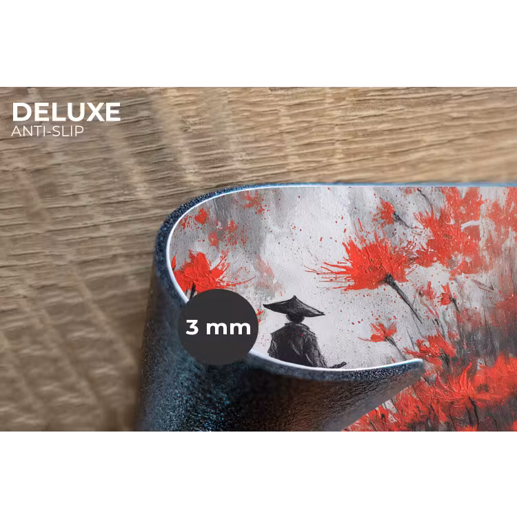 Placemat - 6 stuks - Rode bloemen - mistig - Man — 4