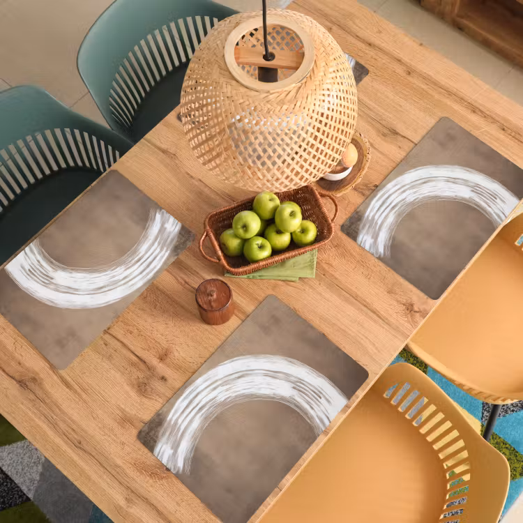 Placemat - 6 stuks - Verf - Bruin - Japandi — 6