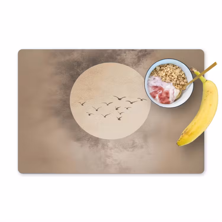 Placemat - 6 stuks - Vogel - Beige - Japandi — 1