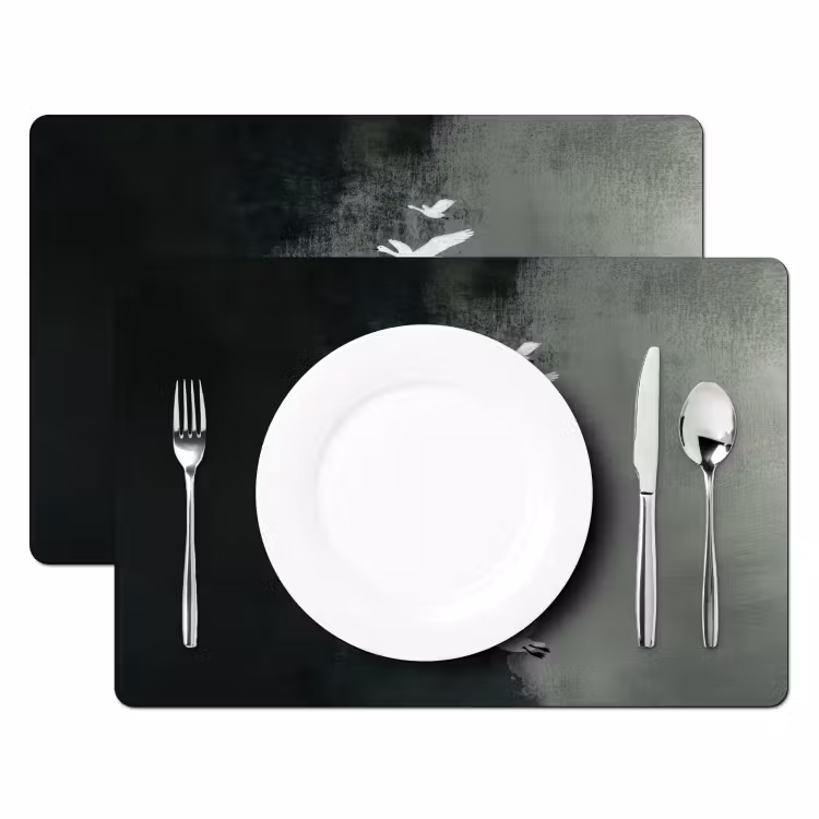 Placemat - 6 stuks - Vogel - Japandi - Groen — 2