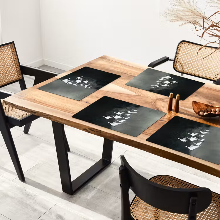 Placemat - 6 stuks - Vogel - Japandi - Groen — 5