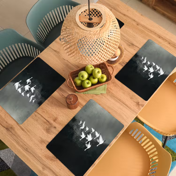 Placemat - 6 stuks - Vogel - Japandi - Groen — 6