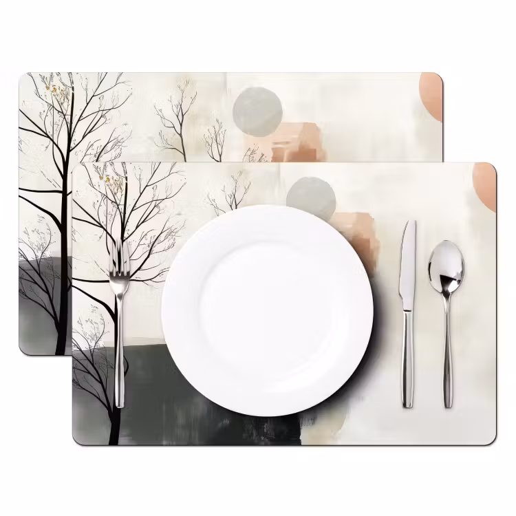 Placemat - 6 stuks - Wabi sabi - Beige - Plant — 2
