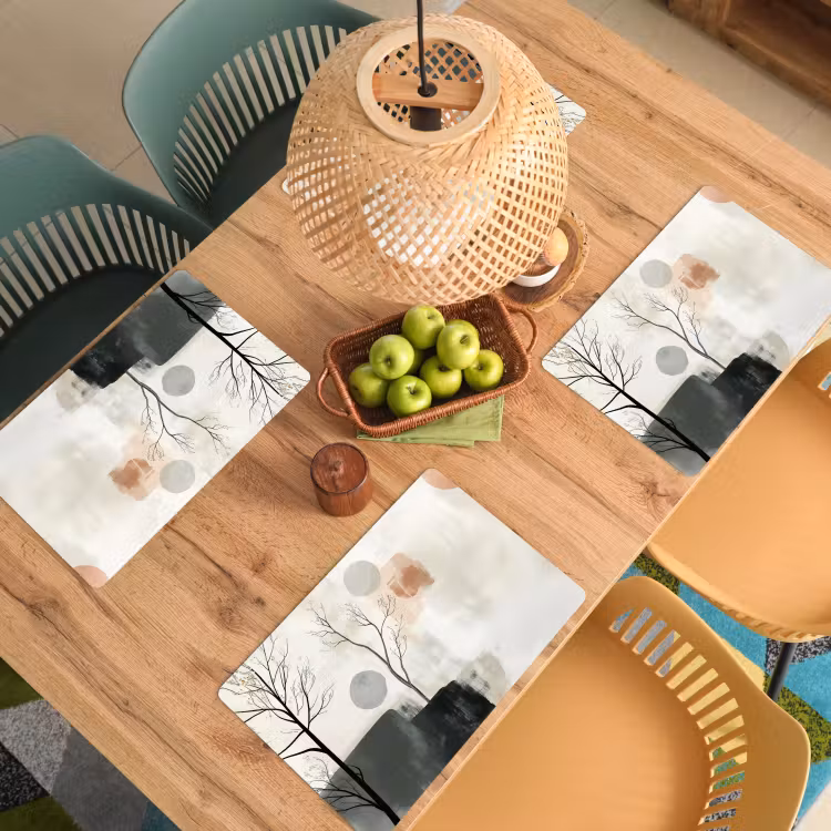 Placemat - 6 stuks - Wabi sabi - Beige - Plant — 6