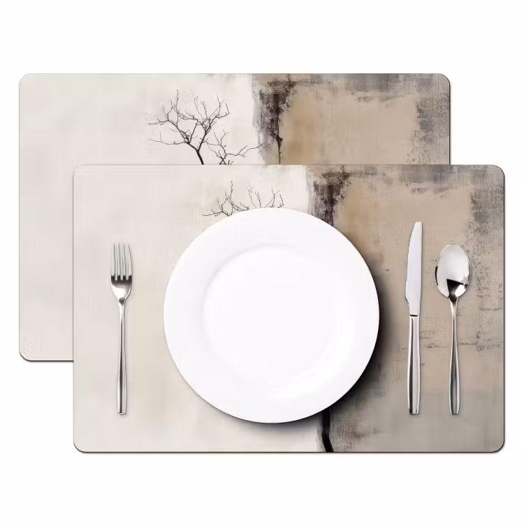 Placemat - 6 stuks - Wabi sabi - Plant - Beige — 2