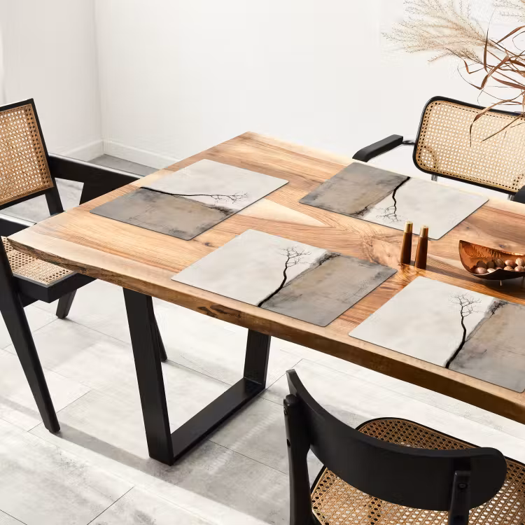 Placemat - 6 stuks - Wabi sabi - Plant - Beige — 5