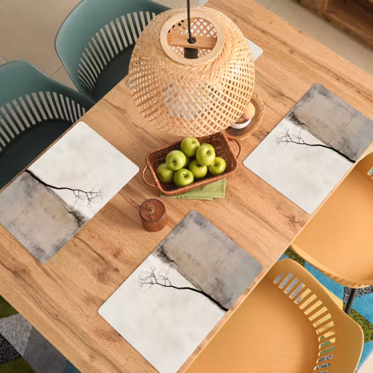 Placemat - 6 stuks - Wabi sabi - Plant - Beige — 6