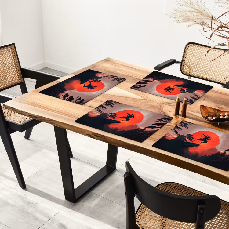 Placemat - 6 stuks - Zon - Krijger - Bomen - Bergen — 5