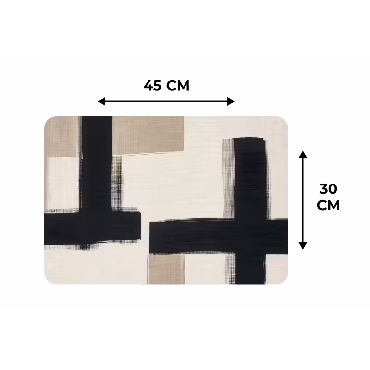Placemat - 6 stuks - Zwart - Abstract - Japandi — 3