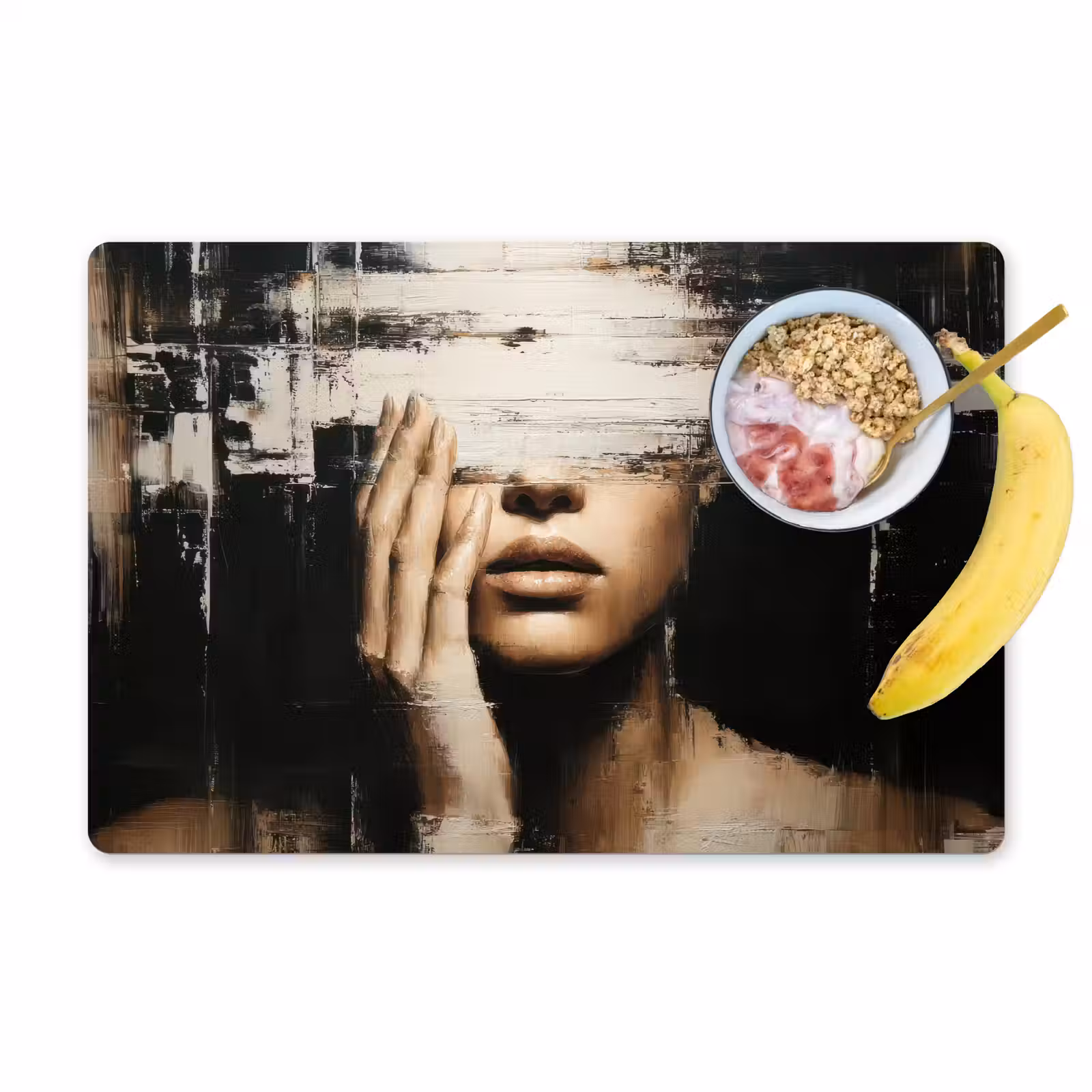 Placemat - 6 stuks - Hand - Gezicht - Strepen - Abstract — 1