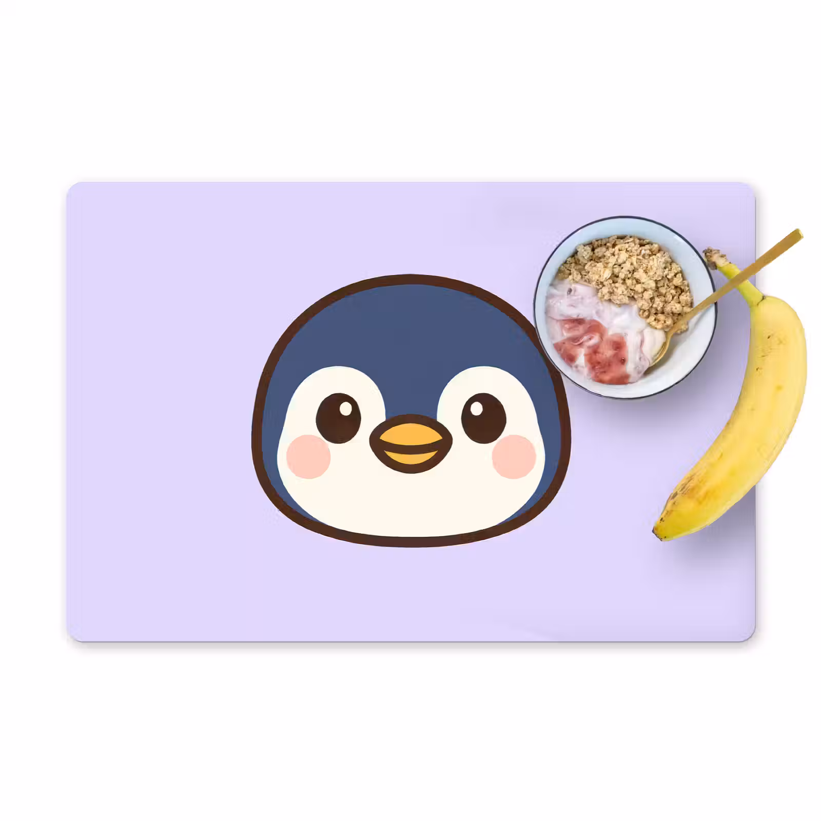 Placemat - 6 stuks - Pinguïn - Paars - Schattig — 1