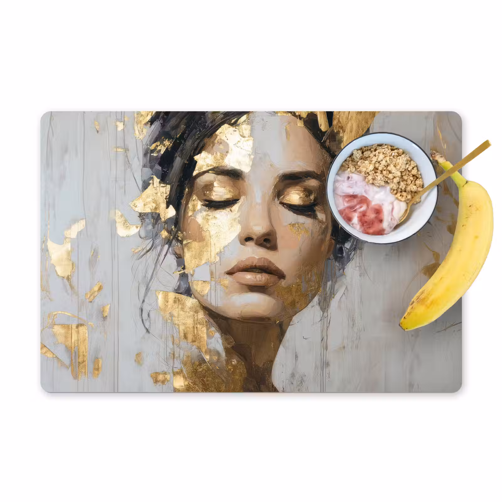 Placemat - 6 stuks - Sierlijk - Vrouw - Goud - Ogen — 1