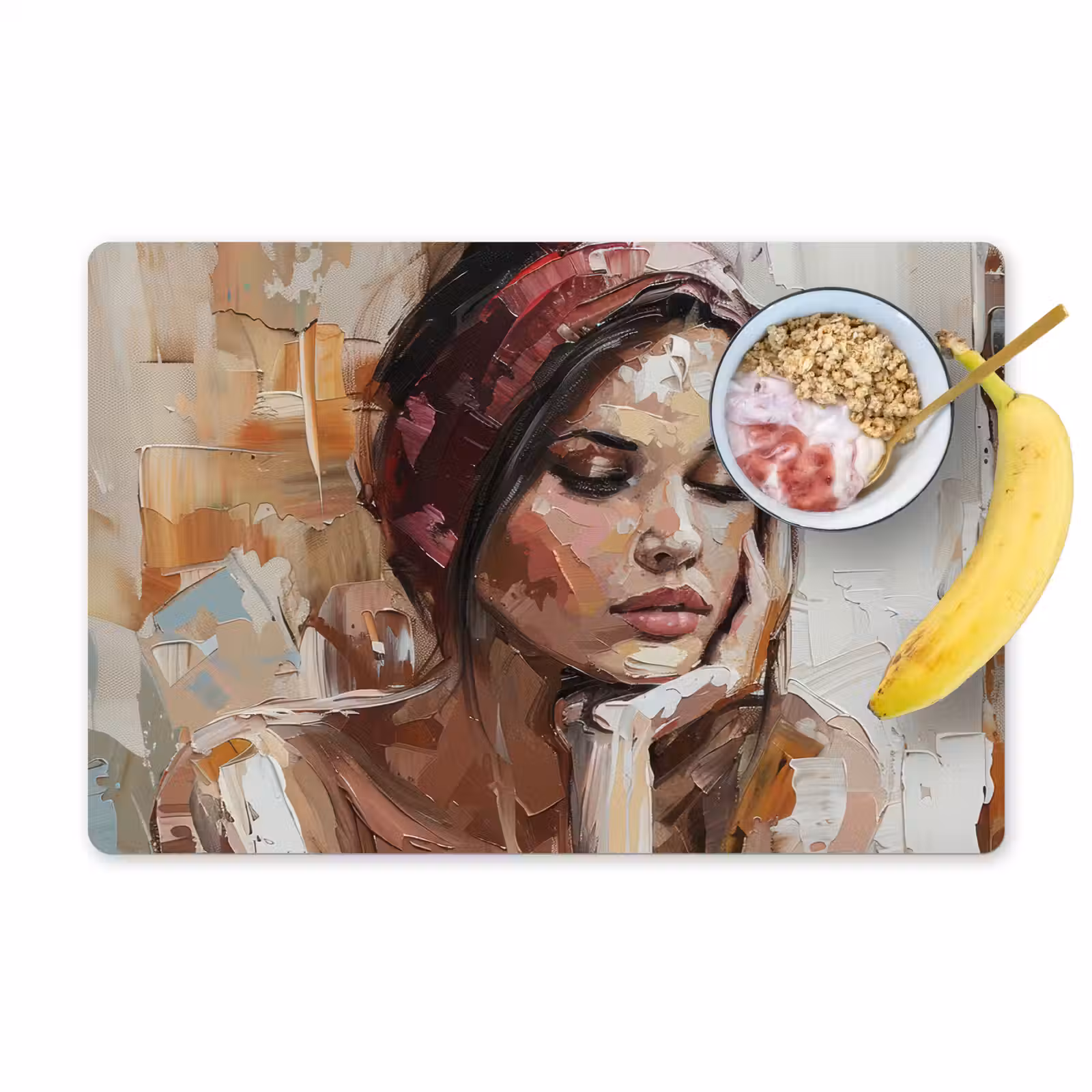 Placemat - 6 stuks - Vrouw - Verflook - Portret - Modern — 1