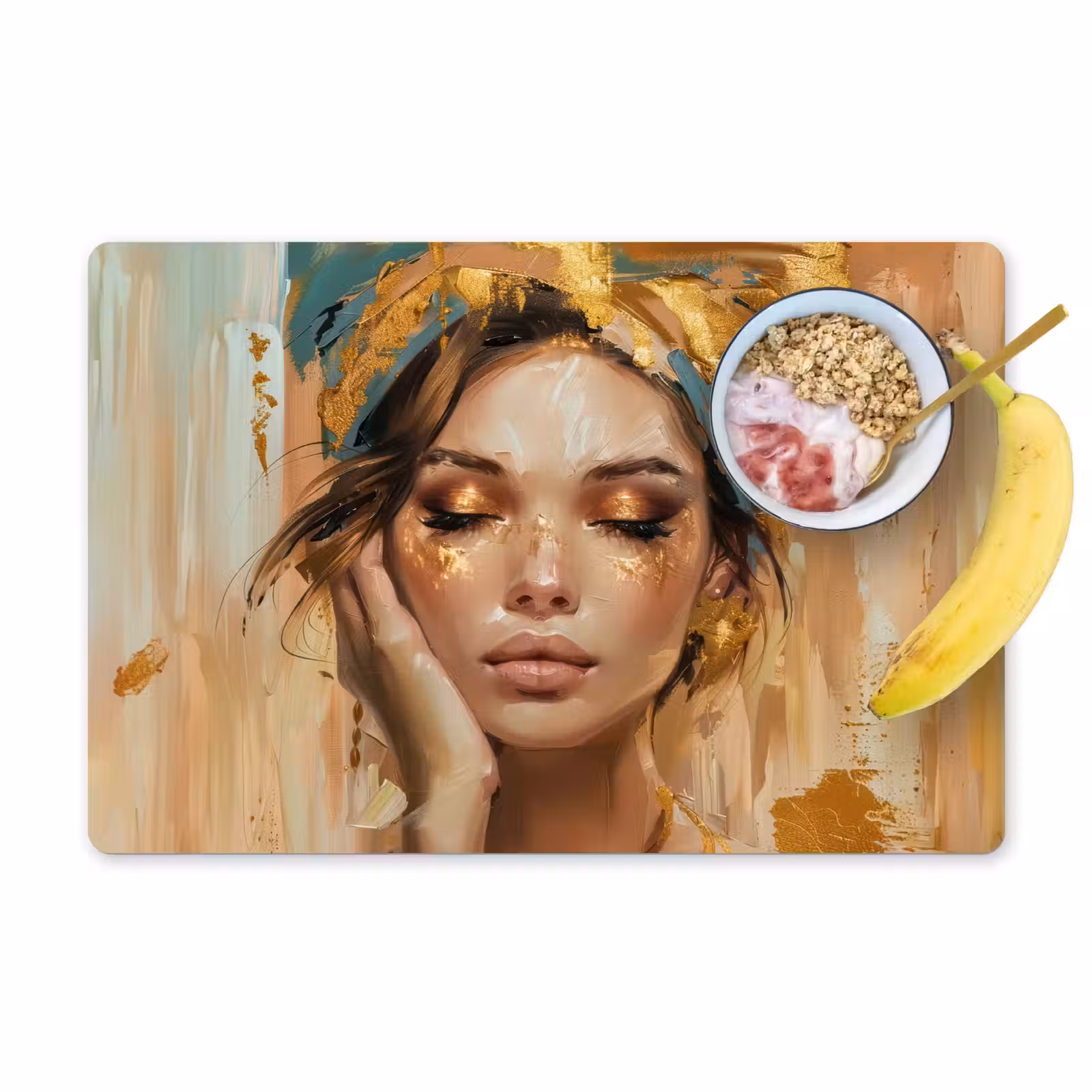 Placemat - 6 stuks - Vrouwen - Portret - Luxe - Goud — 1