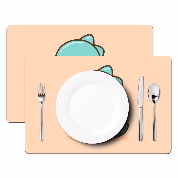 Placemat - 6 stuks - Dino - Boba - kawaii - Oranje — 2